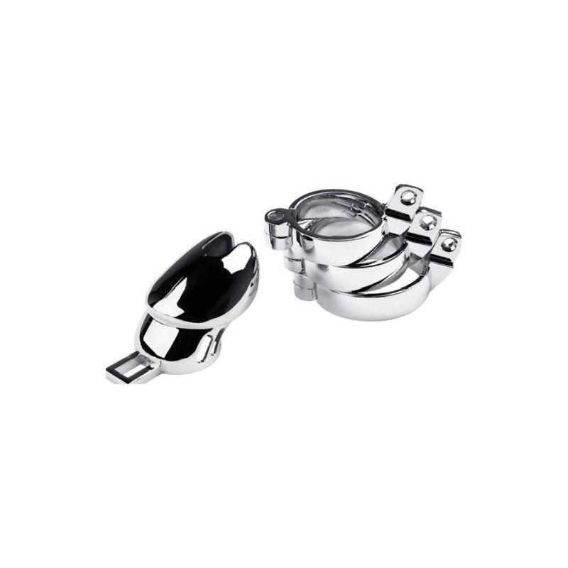 Silver Metal Chastity Cage Adjustable - Adult Toys