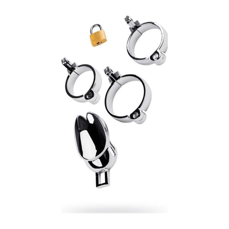 Silver Metal Chastity Cage Adjustable - Adult Toys
