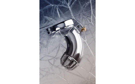 Silver Metal Cock Cage w Rings and Lock - Naughty by Nature Adult Store