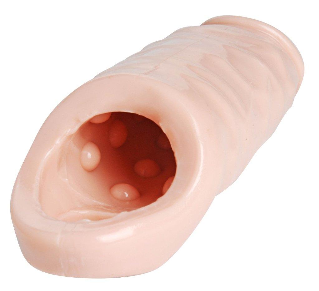 Size Matters Ample XL Penis Enhancer Sheath – Ribbed TPR Sleeve - Adult Toys