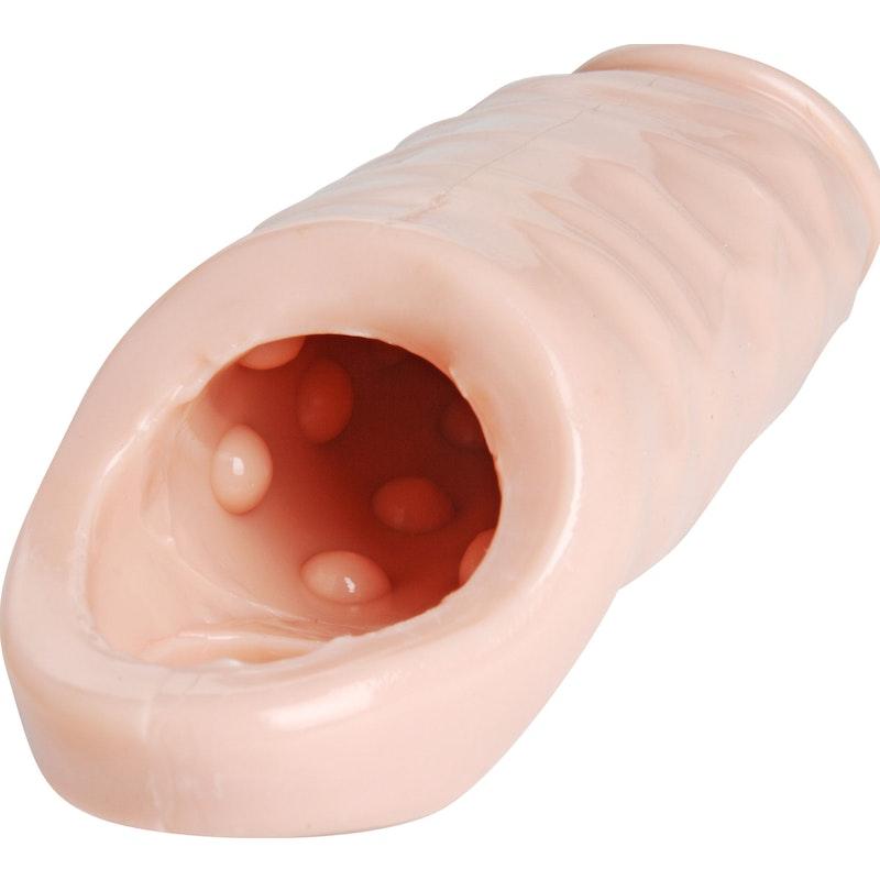 Size Matters Ample XL Penis Enhancer Sheath – Ribbed TPR Sleeve - Adult Toys