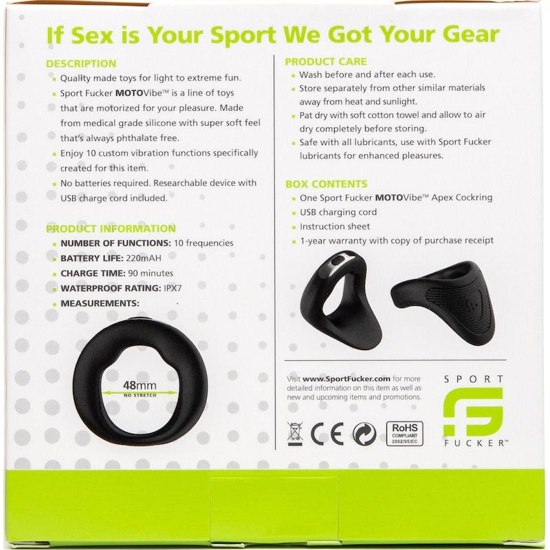 Sport Fucker MOTOVibe APEX Vibrating Cockring – Rechargeable Silicone - Adult Toys