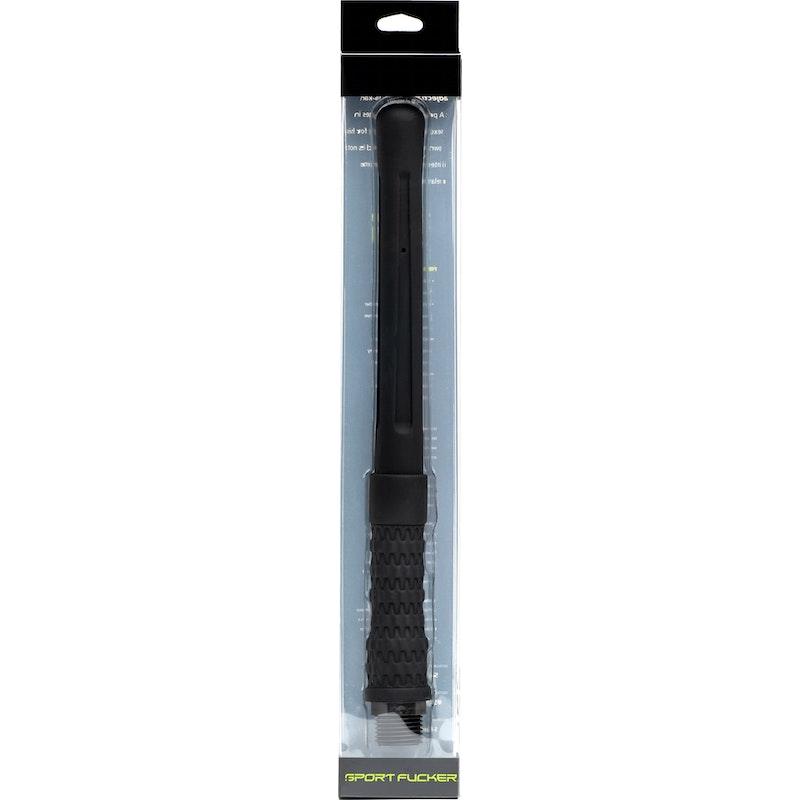 Sport Fucker PowerShot Nozzle – 10in Black Platinum Silicone Douching Tip - Adult Toys