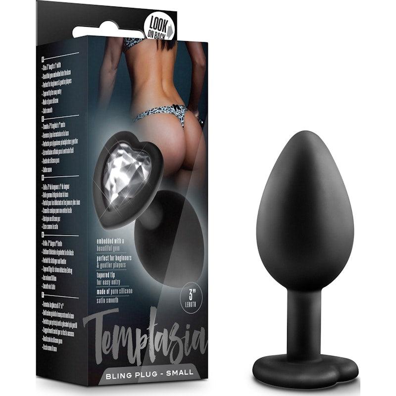 Temptasia Bling Plug Small Black - Adult Toys