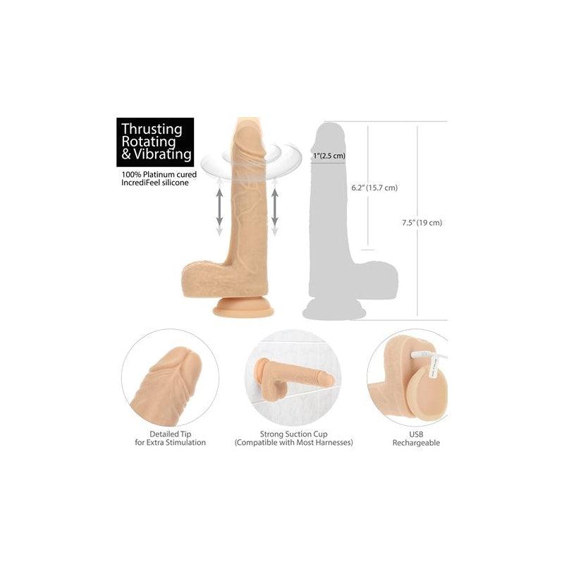The Freak Vibrating Rotating Dong w Remote - Adult Toys