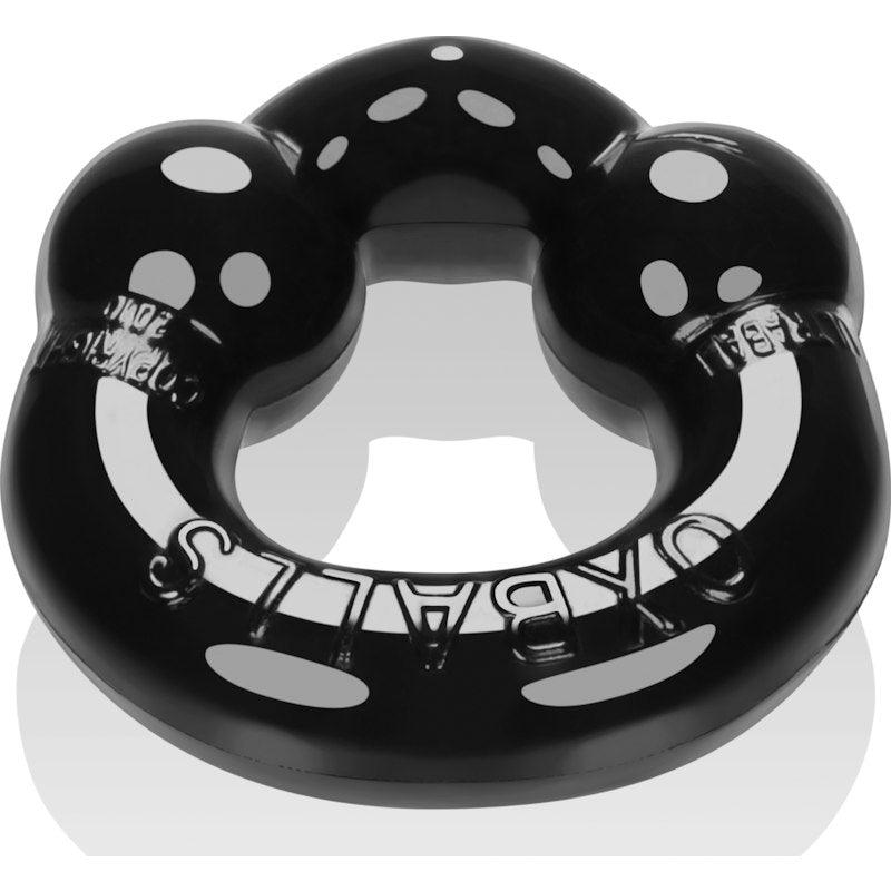 Ultraballs 2 Pk Cockring Black And Clear - Adult Toys