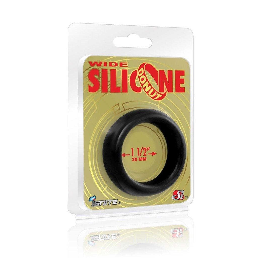 Wide Donut Black Cock Ring 38mm - Adult Toys