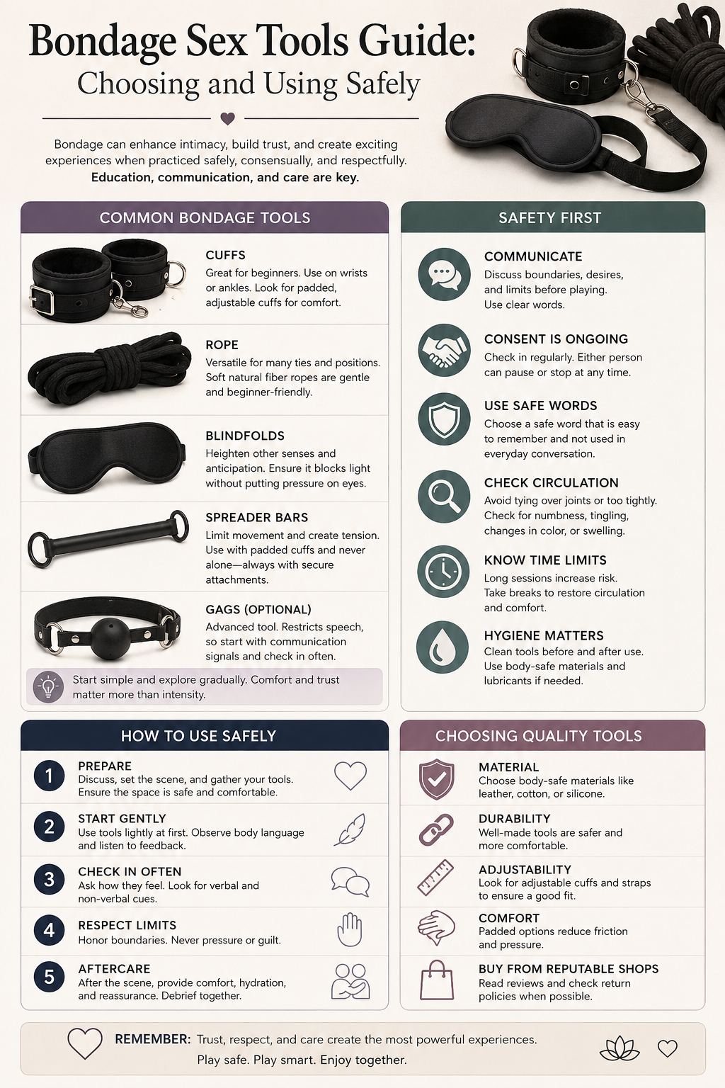 Bondage Sex Tools Guide: Choosing and Using Safely