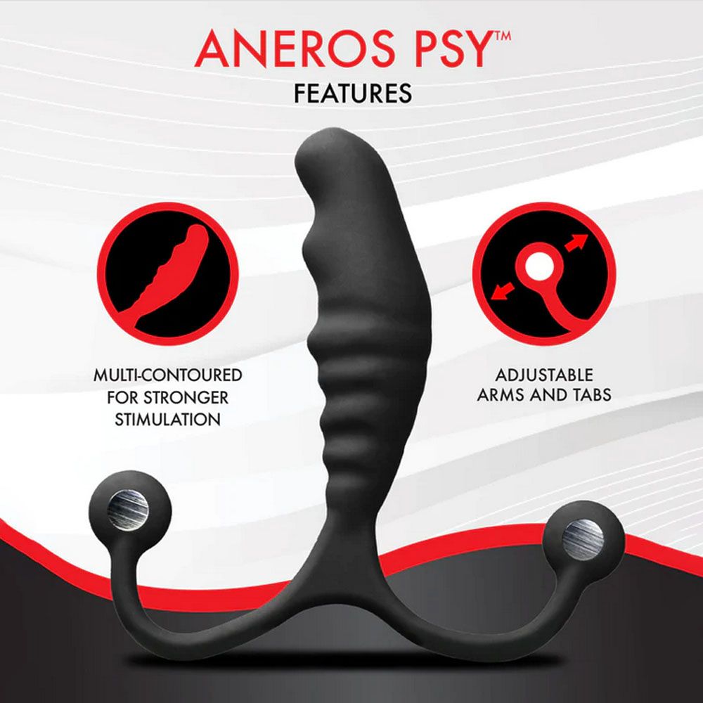 Aneros PSY - Black Prostate Massager with Flexible Arms - Naughty by Nature Adult Store