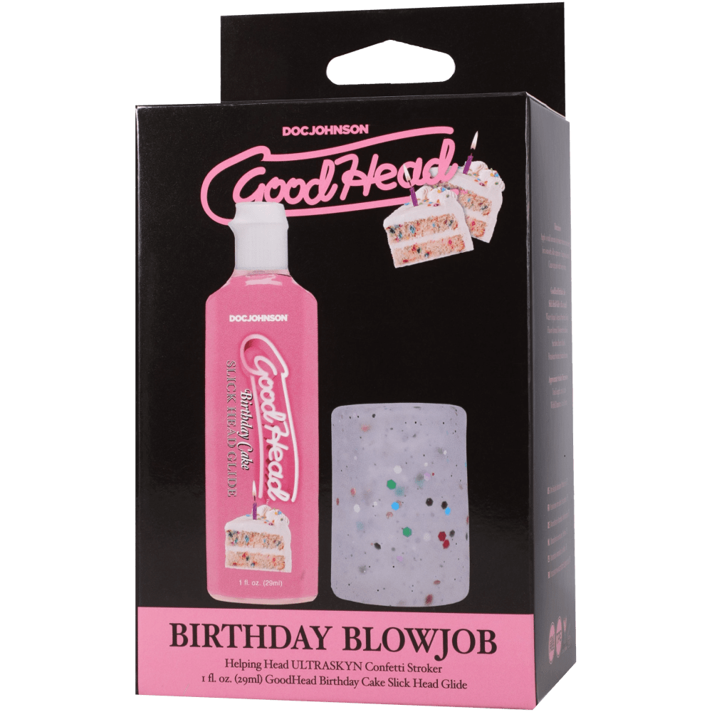 GoodHead Birthday Blowjob Kit - Birthday Cake with Helping Head Stroker - Naughty by Nature Adult Store