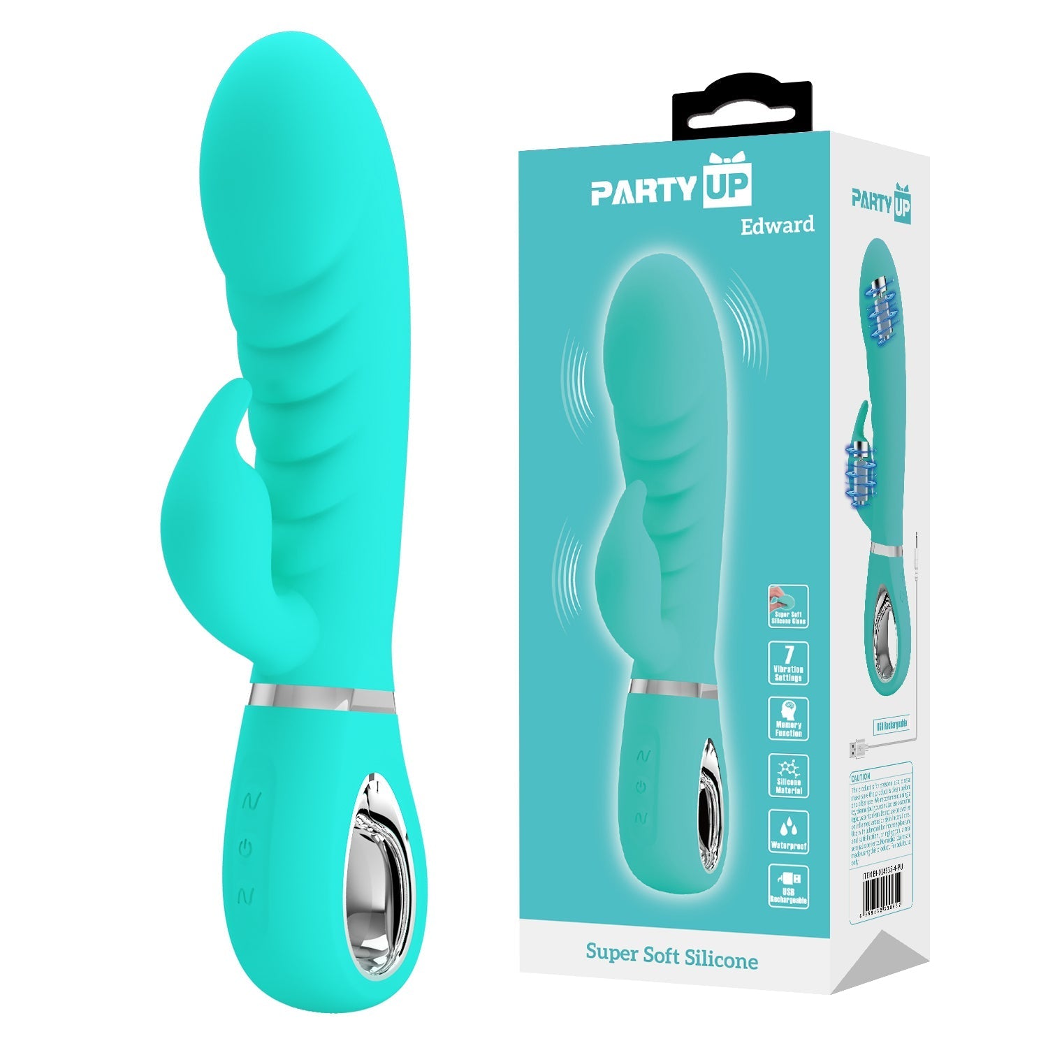 Unveil Ecstasy with the Party Up EDWARD Rabbit Vibe - Naughty by Nature Adult Store