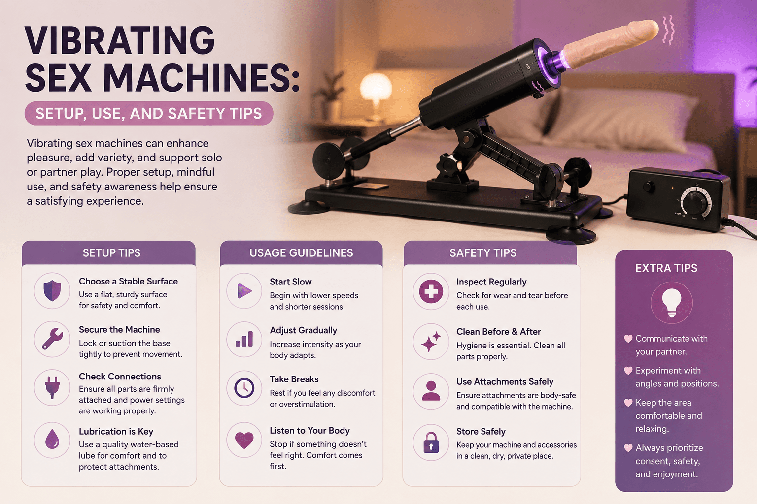 Vibrating Sex Machines: Setup, Use, and Safety Tips - Naughty by Nature Adult Store