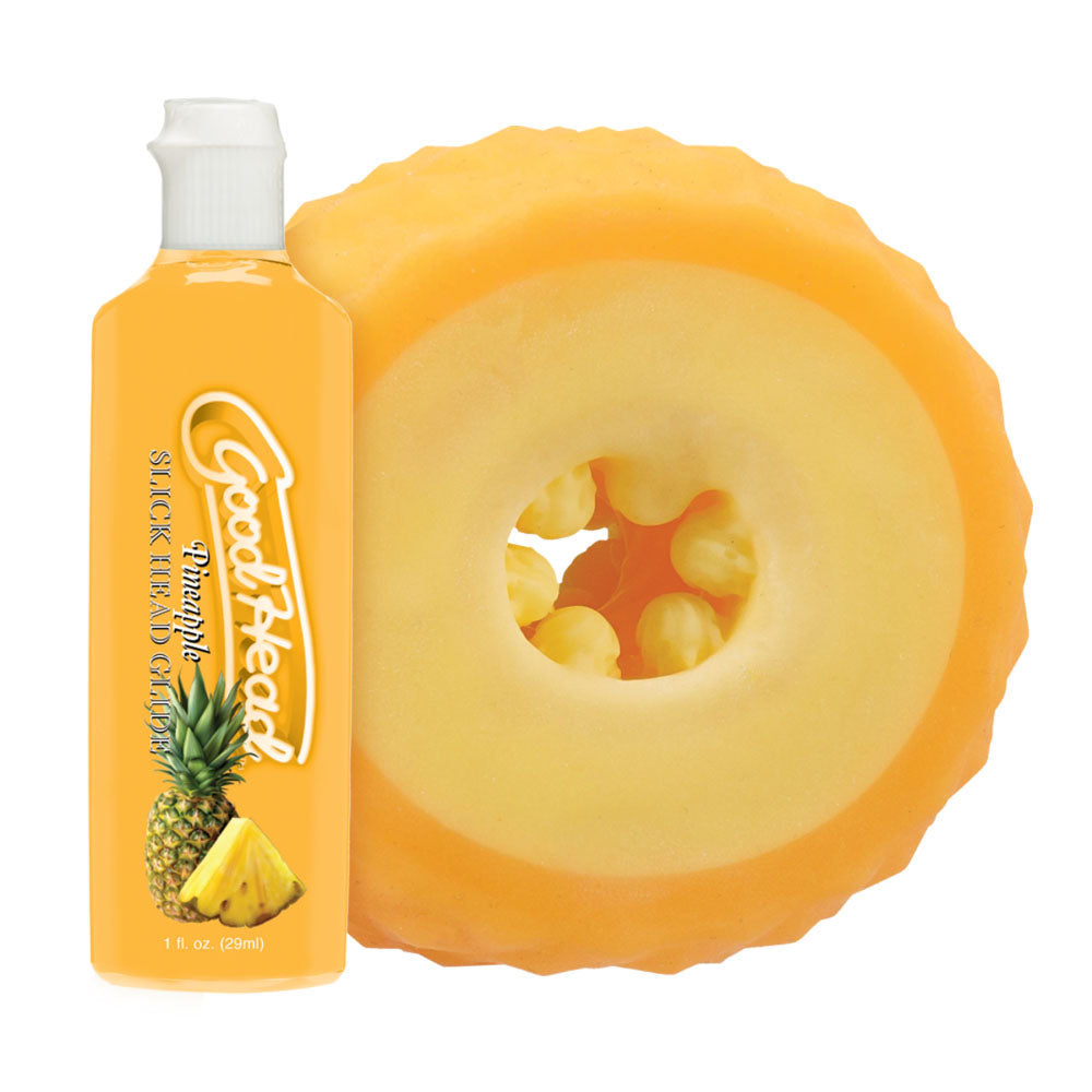 GoodHead Pineapple Blowjob Set Pineapple Stroker With Flavoured Lubricant