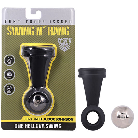 Fort Troff - Swing N' Hang - Black Weighted Ball Tugger - Naughty by Nature Adult Store