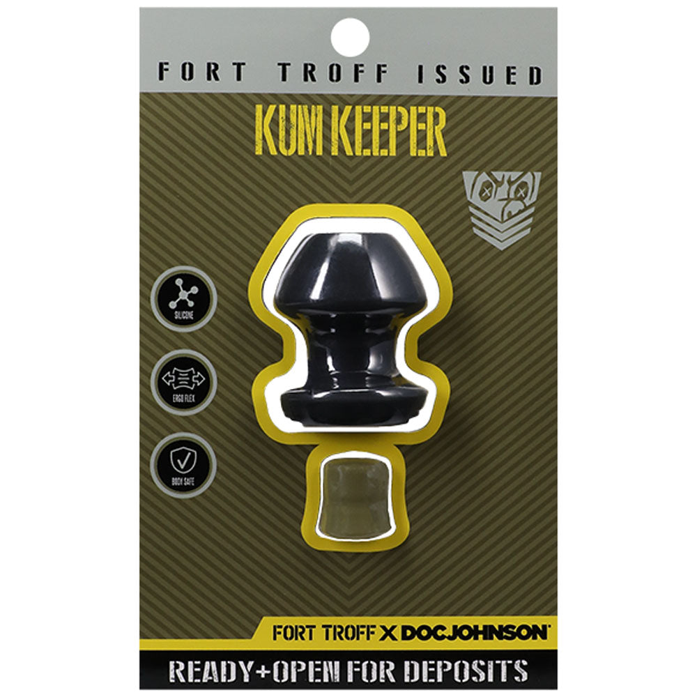 Fort Troff - Kum Keeper - Small - Black Small Hollow Butt Plug with Removeable Stopper - Naughty by Nature Adult Store
