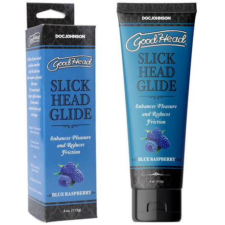 GoodHead Slick Head Glide - Blue Raspberry - Blue Raspberry Flavoured Lubricant - 120 ml Tube - Naughty by Nature Adult Store
