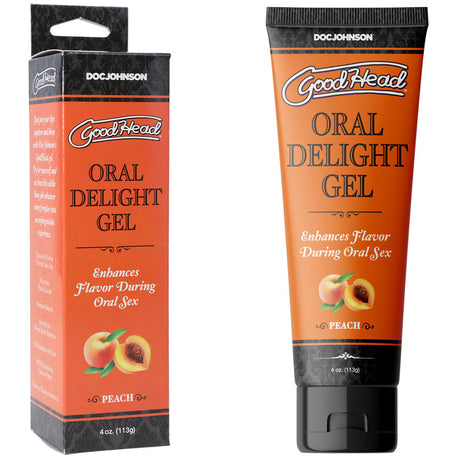 GoodHead Oral Delight Gel - Peach - Peach Flavoured Oral Gel - 120 ml Tube - Naughty by Nature Adult Store