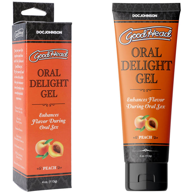 GoodHead Oral Delight Gel - Peach - Peach Flavoured Oral Gel - 120 ml Tube - Naughty by Nature Adult Store