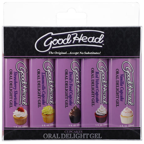 GoodHead Oral Delight Gel - Cupcakes - Flavoured Oral Gels - Set of 5 x 30ml Bottles - Naughty by Nature Adult Store