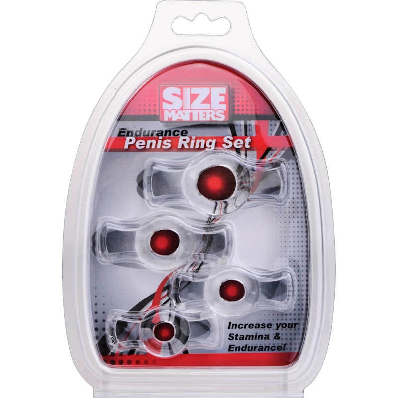 Endurance Clear 4 Ring Penis Set - Naughty by Nature Adult Store