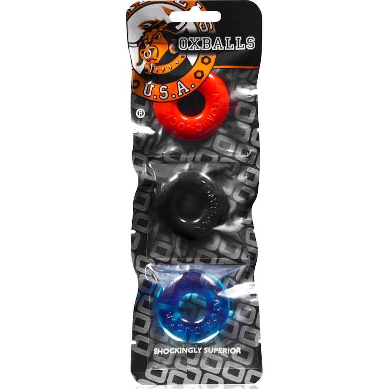 Ringer Cockring 3 Pc Multicolor - Naughty by Nature Adult Store