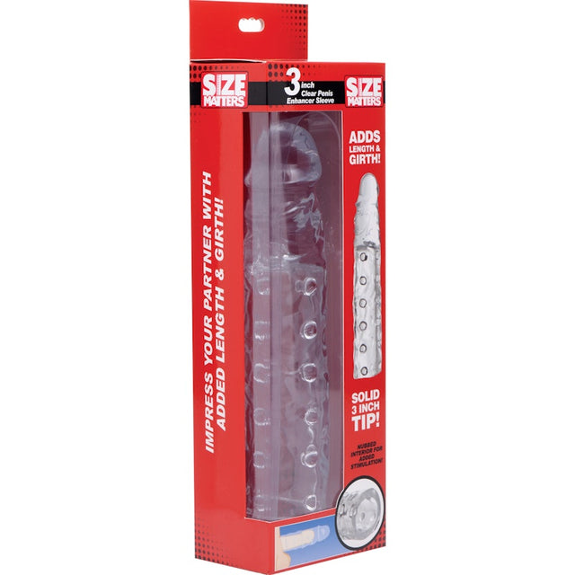 3in Clear Penis Enhancer Sleeve - Naughty by Nature Adult Store