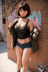 151cm/4ft11 Chubby F - cup Silicone Head Sex Doll - Sex doll