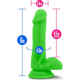 Neo Dual Density Cock With Balls 6in Neon Green - Naughty by Nature Adult Store