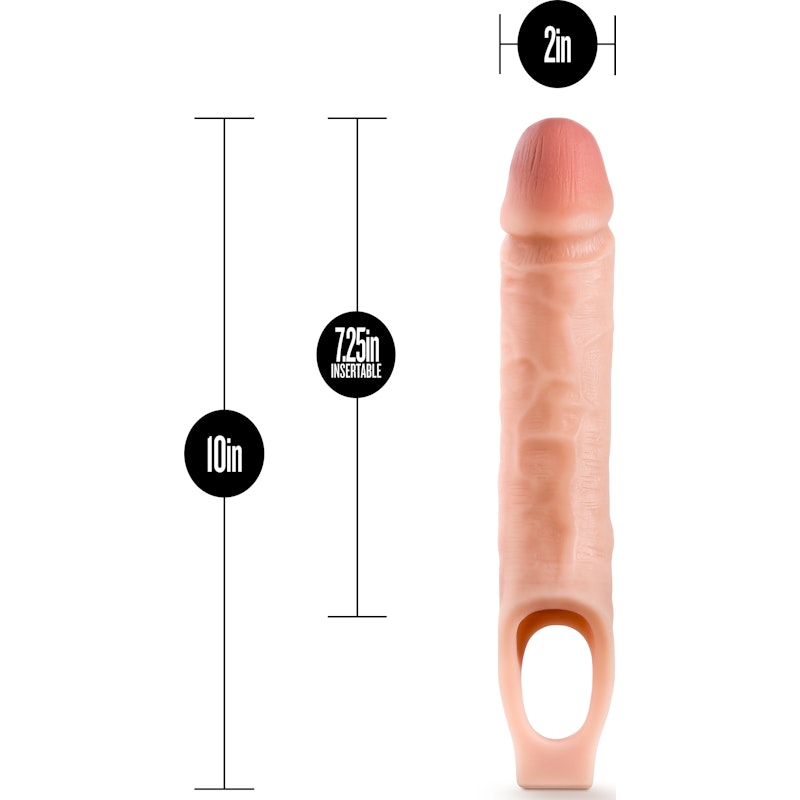 Performance 10in Cock Sheath Penis Extender Vanilla - Naughty by Nature Adult Store