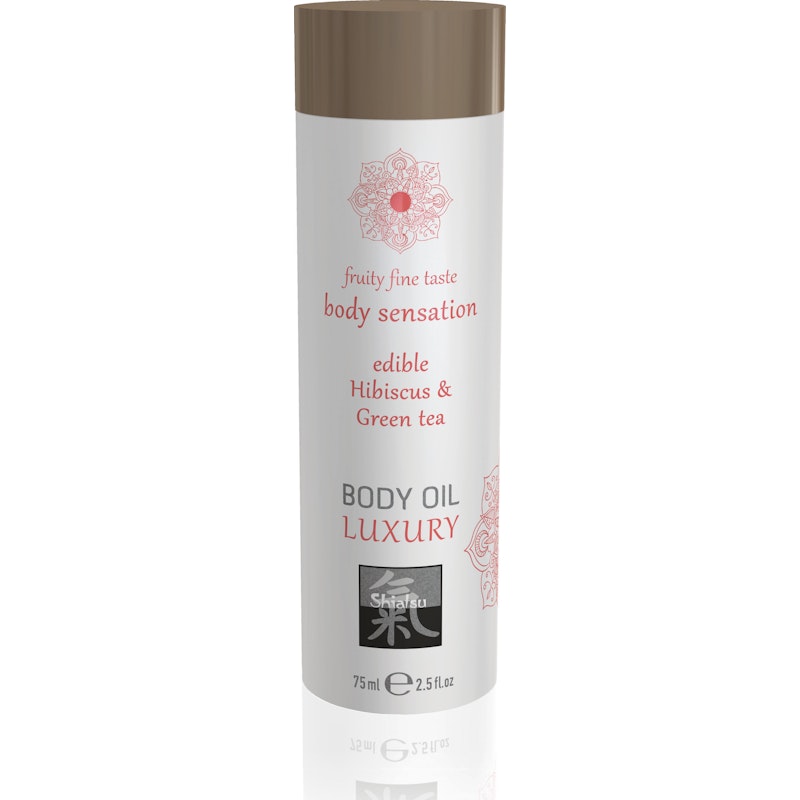 Shiatsu Luxury Body Oil Edible Hibiskus and Green Tea - Naughty by Nature Adult Store