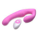 15X U - Pulse Strapless Strap - On w Remote Pink - Adult Toys