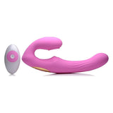 15X U - Pulse Strapless Strap - On w Remote Pink - Adult Toys
