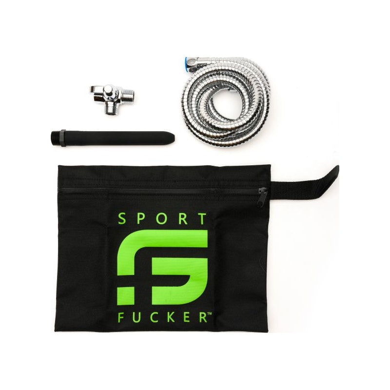 Sport Fucker Shower Kit Black 6in - Naughty by Nature Adult Store