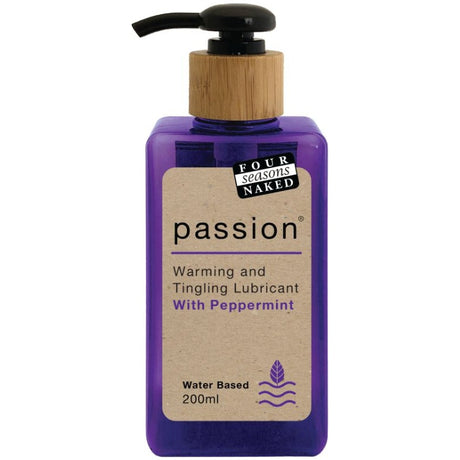 Four Seasons Passion Peppermint Lube 200ml - Naughty by Nature Adult Store
