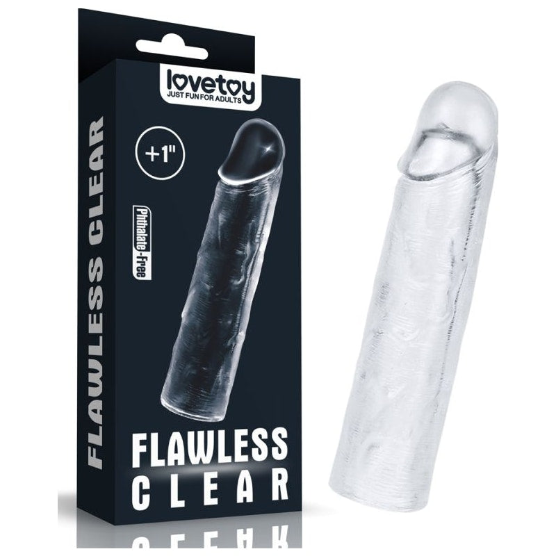 Clear Penis Extender Sleeve Plus 1in - Naughty by Nature Adult Store