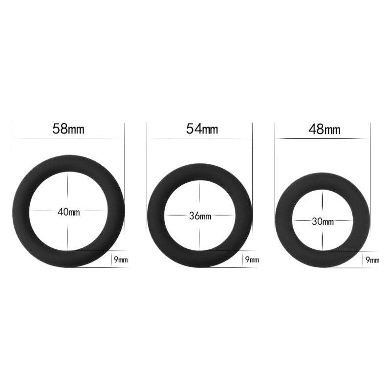 Silicone 3 Pc Cock Ring Set - Naughty by Nature Adult Store