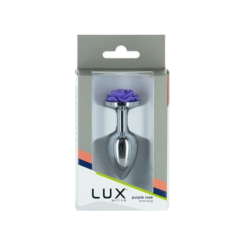 Purple Rose 3in  Metal Butt Plug - Naughty by Nature Adult Store