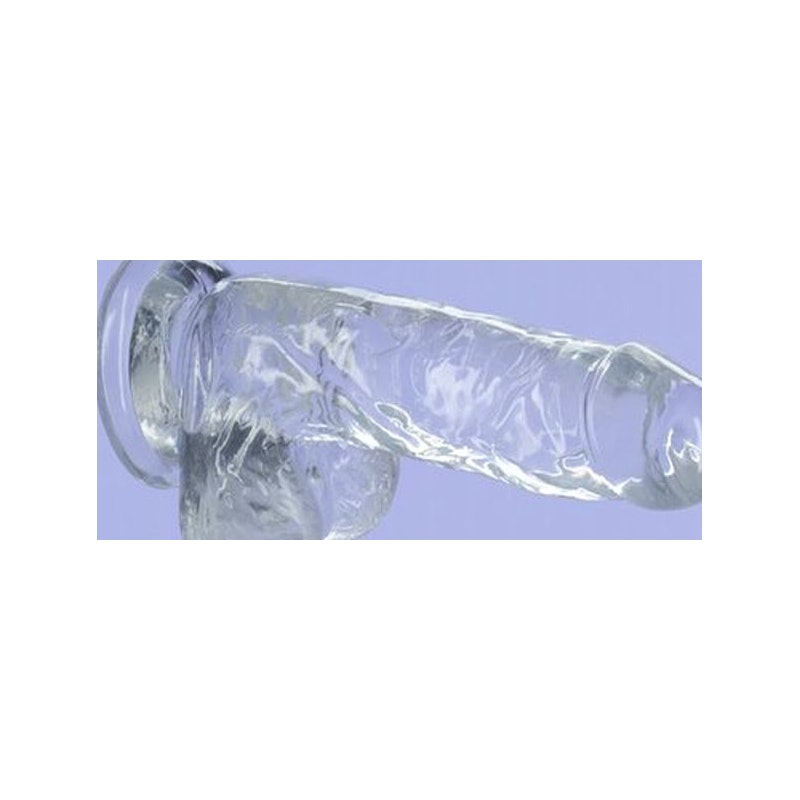 Crystal Dildo w Balls 6in Clear - Naughty by Nature Adult Store