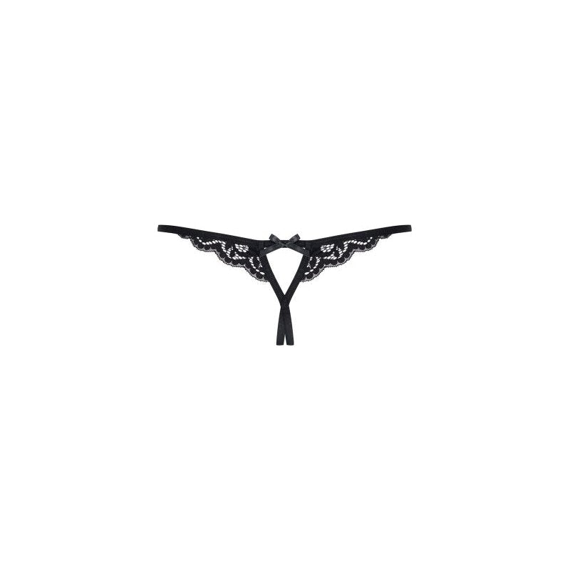 Crotchless Lace Thong 831 Black - Naughty by Nature Adult Store