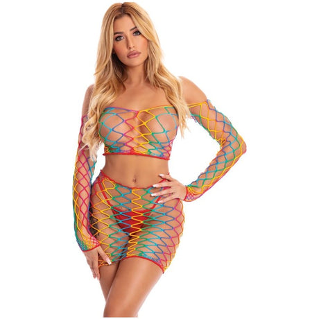 Pot of Gold 2 Pc Skirt Set Rainbow - Naughty by Nature Adult Store