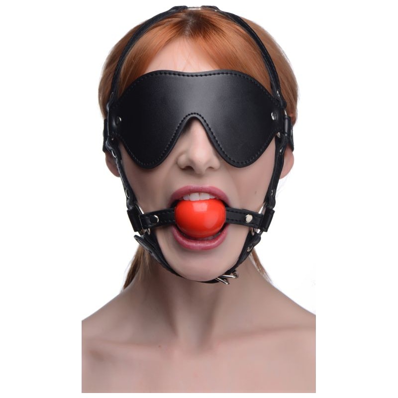 Blindfold Harness w Ball Gag - Naughty by Nature Adult Store