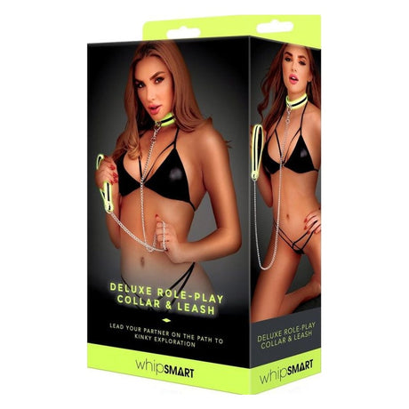 Whip Smart Glow In The Dark Deluxe Collar and Leash - Naughty by Nature Adult Store