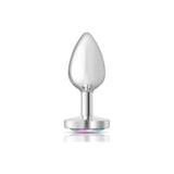 Cheeky Charms Silver Metal  Butt Plug w Heart Clear Jewel Small - Naughty by Nature Adult Store