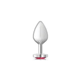 Cheeky Charms Silver Metal  Butt Plug w Heart Pink Jewel Medium - Naughty by Nature Adult Store