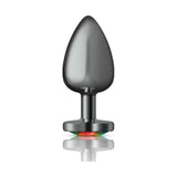 Cheeky Charms Gunmetal  Butt Plug w Heart Rainbow Jewel Large - Naughty by Nature Adult Store