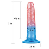 Dazzle Studs Dildo 7in Pink/Blue - Naughty by Nature Adult Store