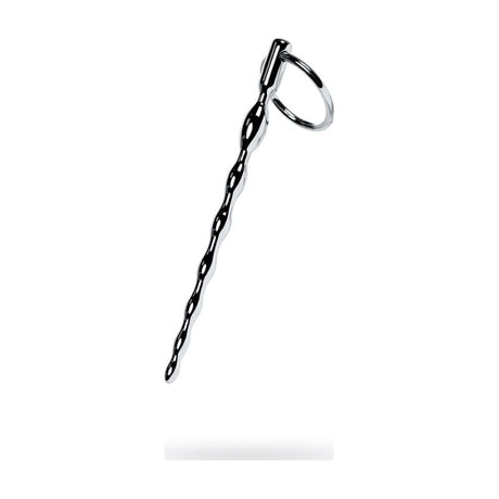 Silver Metal Braided Urethral Plug w Replaceable Ring - Naughty by Nature Adult Store