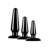 Anal Adventures 3 Pc Basic Plug Kit Black - Naughty by Nature Adult Store