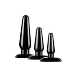 Anal Adventures 3 Pc Basic Plug Kit Black - Naughty by Nature Adult Store