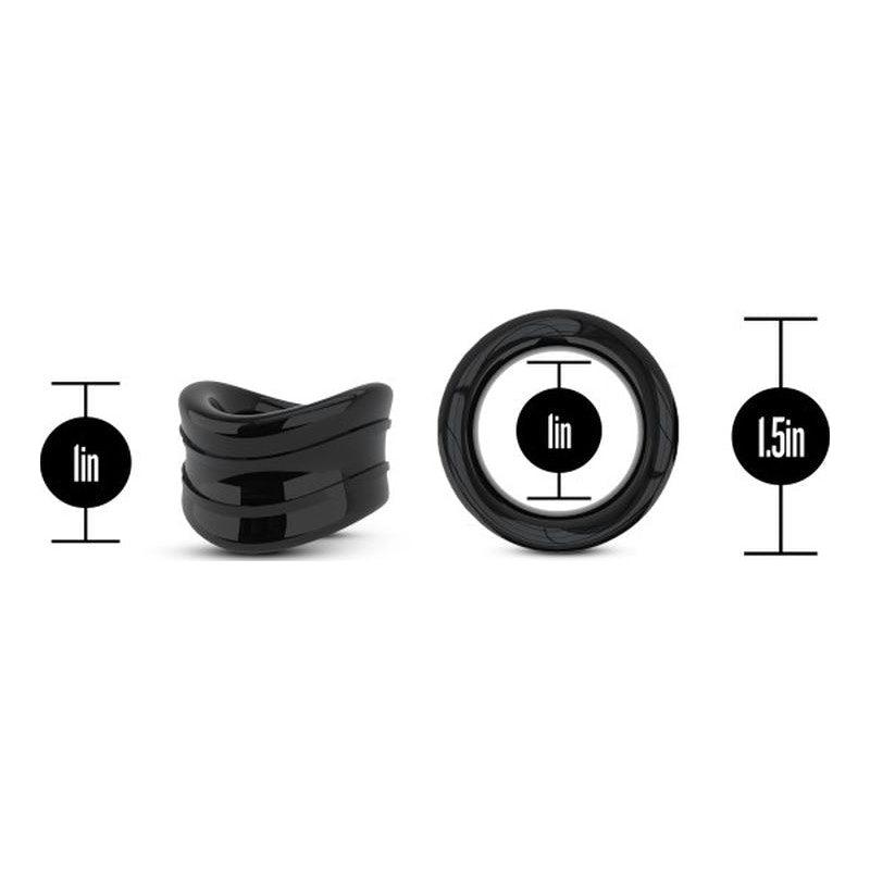 Stay Hard Beef Ball Stretcher Snug 1in Black - Naughty by Nature Adult Store